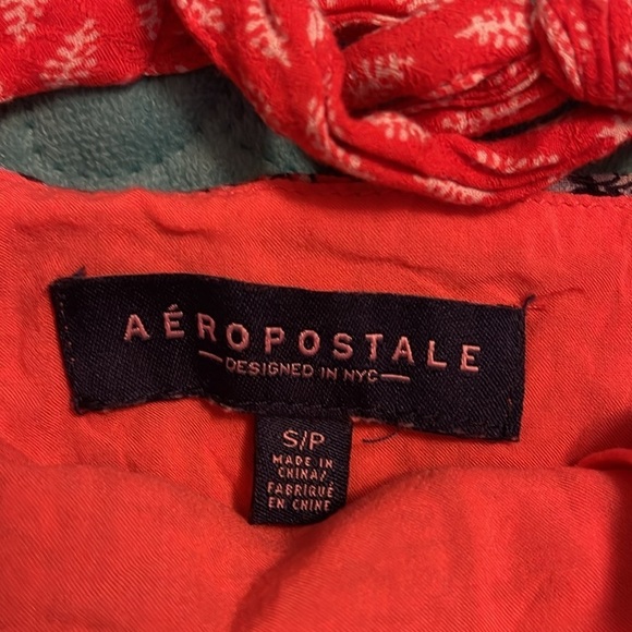 Aeropostale‎ Tank Dress women’s Small Floral  print and color blocking red/blue - Picture 6 of 7